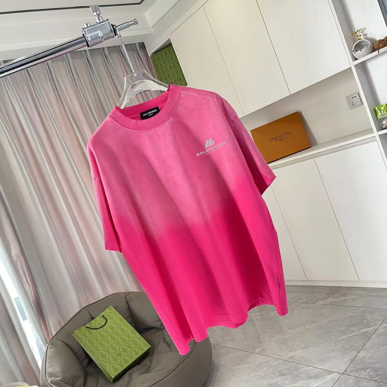 BALENCI*GA 2025 New Arrival logo 320g T Same Style Size：S M L XL XXL ：Black White Red Black